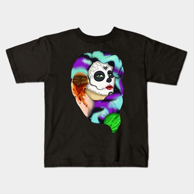 The Skulls Galaxy Kids T-Shirt by CheshireArt